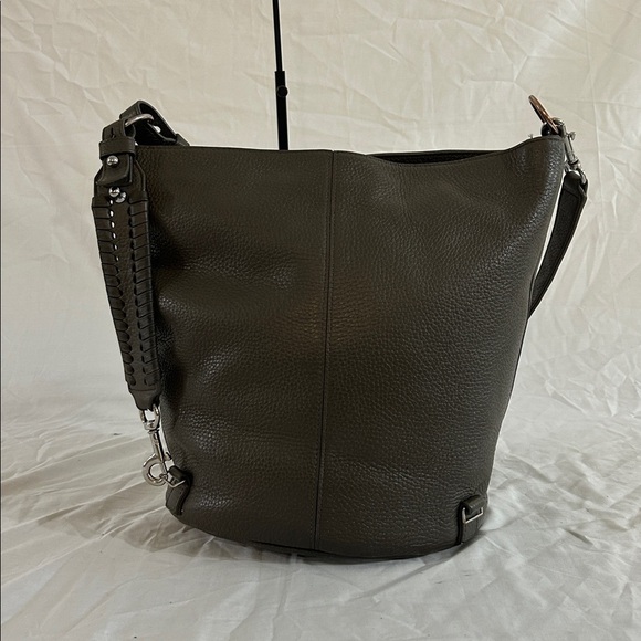 All Saints Small Fetch Leather Backpack in Forest Green - Picture 3 of 12